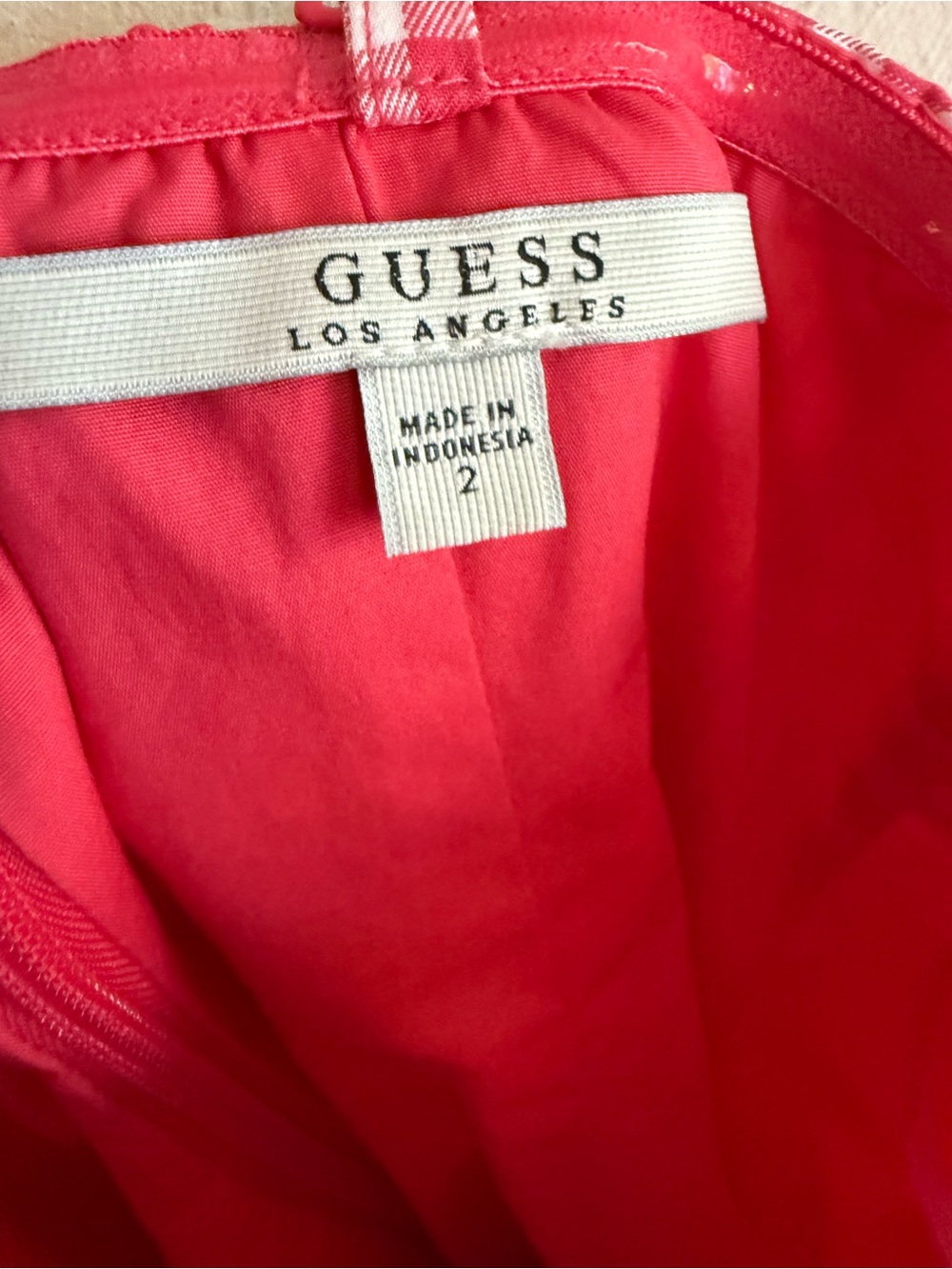 Guess Los Angeles | Red Gingham | Mini Dress Sweetheart | Sz 2 - Picture 11 of 13